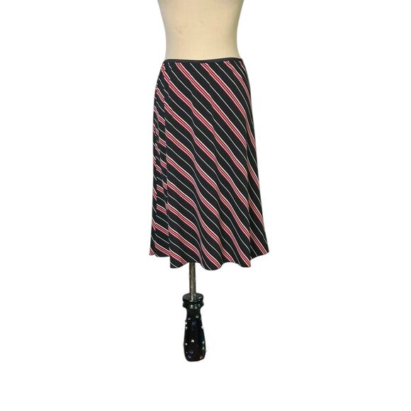 Wrapper Y2K black pink stripes pull on skirt size small - Picture 7 of 10